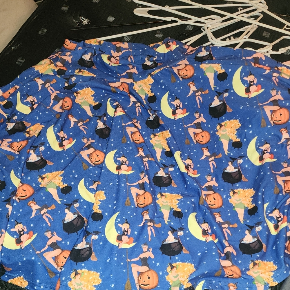 Blue Halloween Themed Skirt